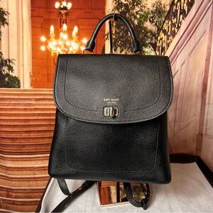 Kate Spade Black Leather Backpack